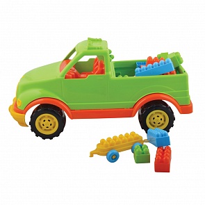 Машинка пикап 44 см. с блоками 36 штук (Terides, Т8-089)